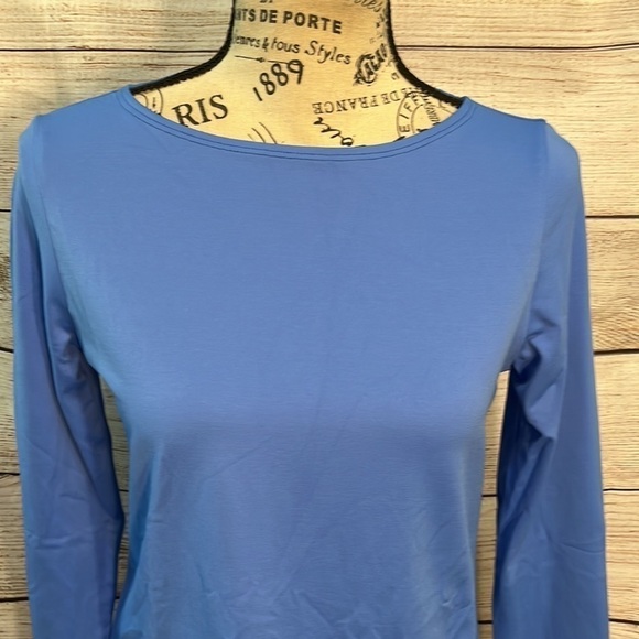 A’nue Miami Perfect Crew Long Sleeve Shirt Tee Top Soft Fabric French Blue Small - Picture 2 of 10